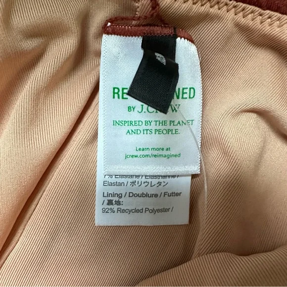 J.Crew One Piece Textured Swimsuit Rust NWT Size 8 - Picture 4 of 7